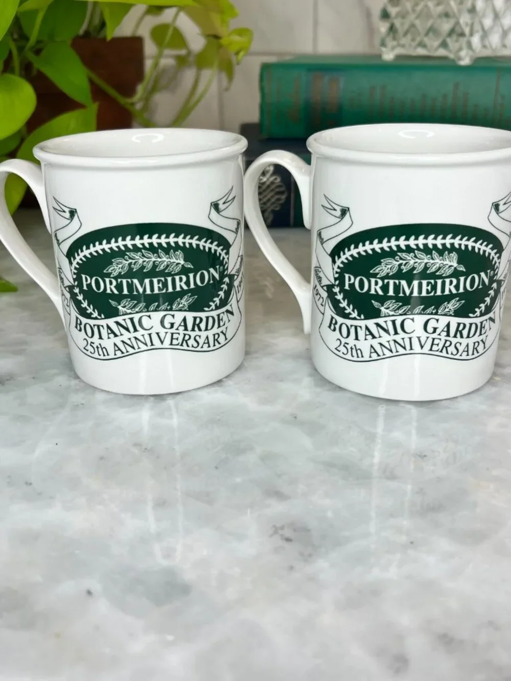 Set of 2 Portmeirion Botanic Garden‎ Beaker English Mugs - Rhododendron & Daisy